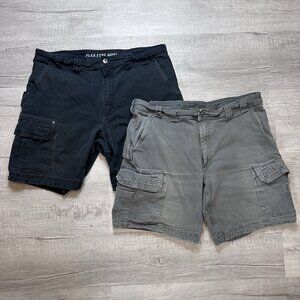 2 Pair Duluth Cargo Shorts Flex Fire Hose Mens Size 40 Relaxed Fit Black Gray